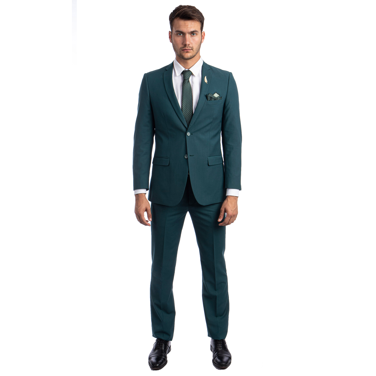 Solid Tidepool Notch Lapel 2 Piece Slim Fit Tazzio Men's Suit