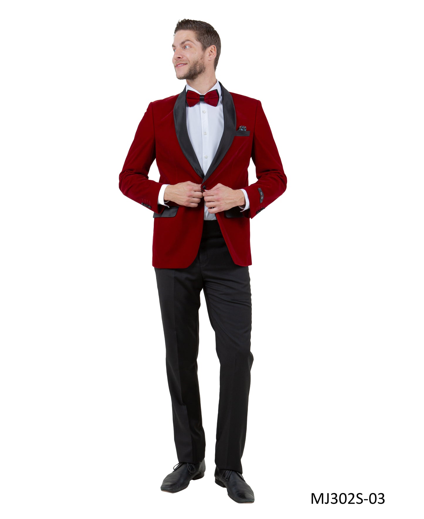 Burgundy Velvet Satin Shawl Lapel Slim Fit Tazzio Men's Jacket With Matching Bowtie