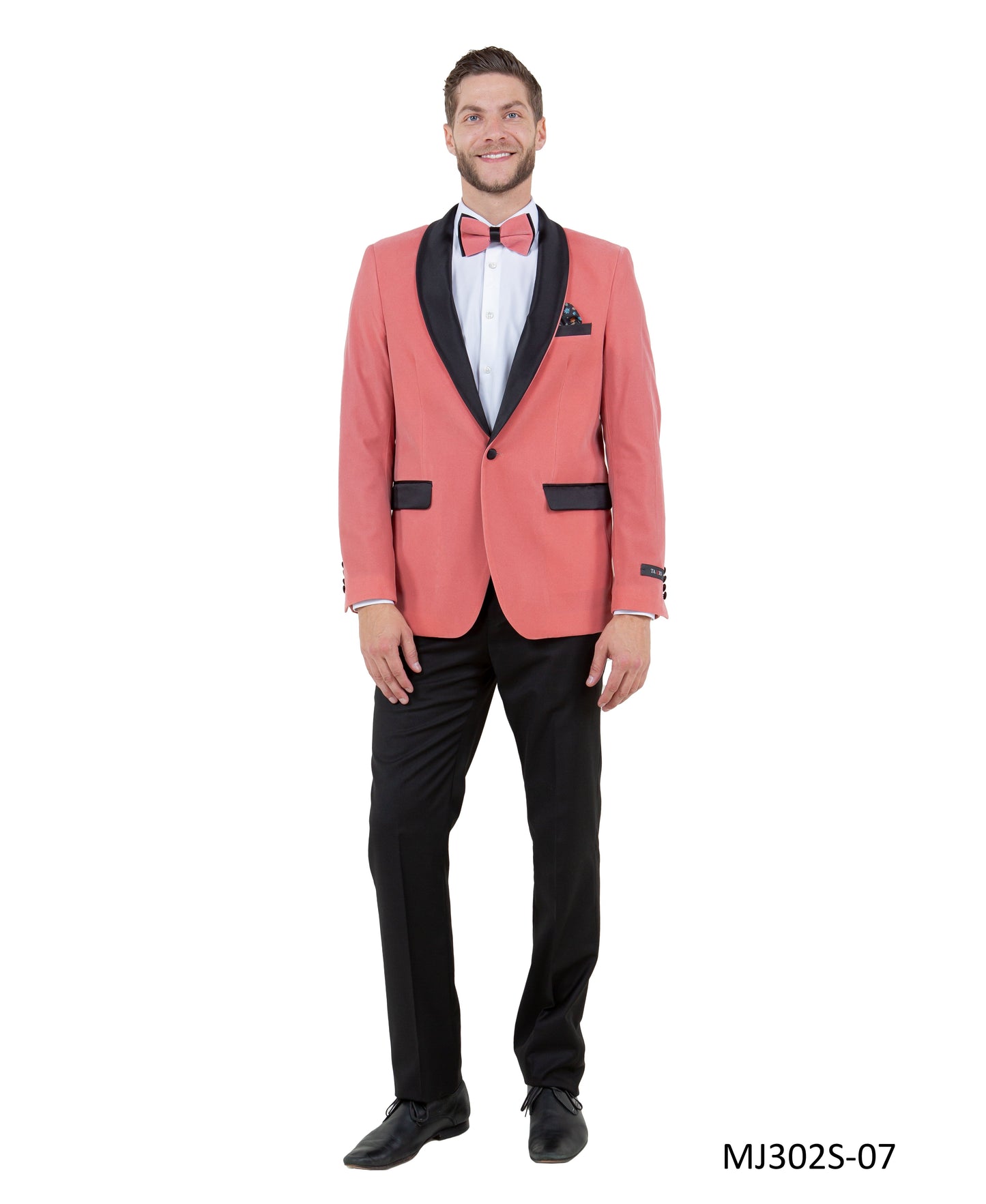 Mauve Velvet Satin Shawl Lapel Slim Fit Tazzio Men's Jacket With Matching Bowtie
