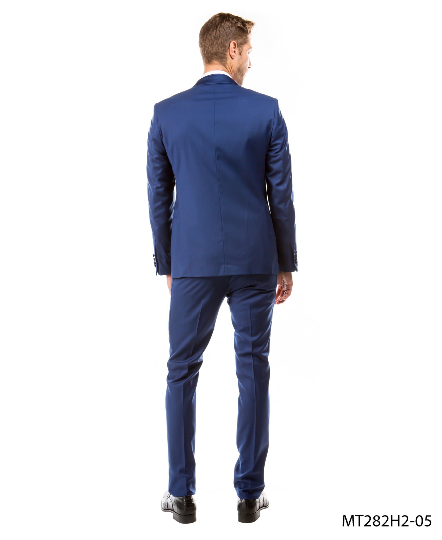 Indigo on Indigo Satin Notch Lapel Hybrid Fit 2 Piece Sean Alexander Men's Tuxedo