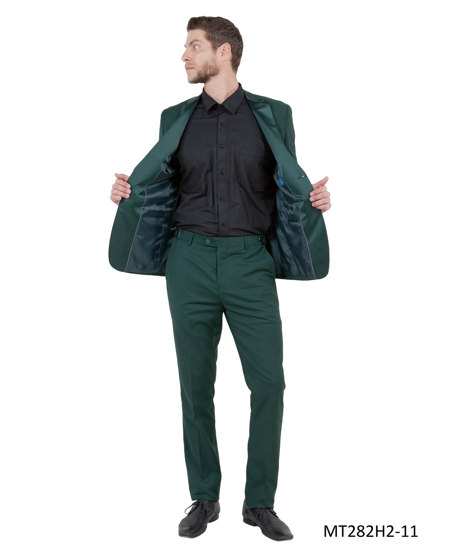 Green on Green Satin Notch Lapel Hybrid Fit 2 Piece Sean Alexander Men's Tuxedo