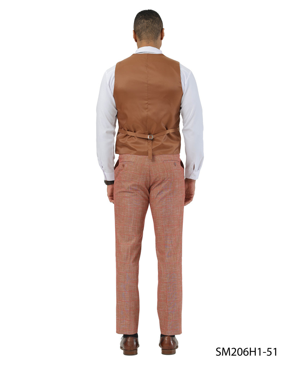 Taupe Textured Windowpane Peak Lapel 3 Piece Stacy Adams Men' Suit