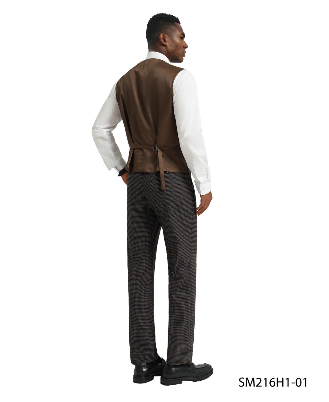 Black Plaid 3 Piece Peak Lapel Stacy Adams Men's Hybrid Suit