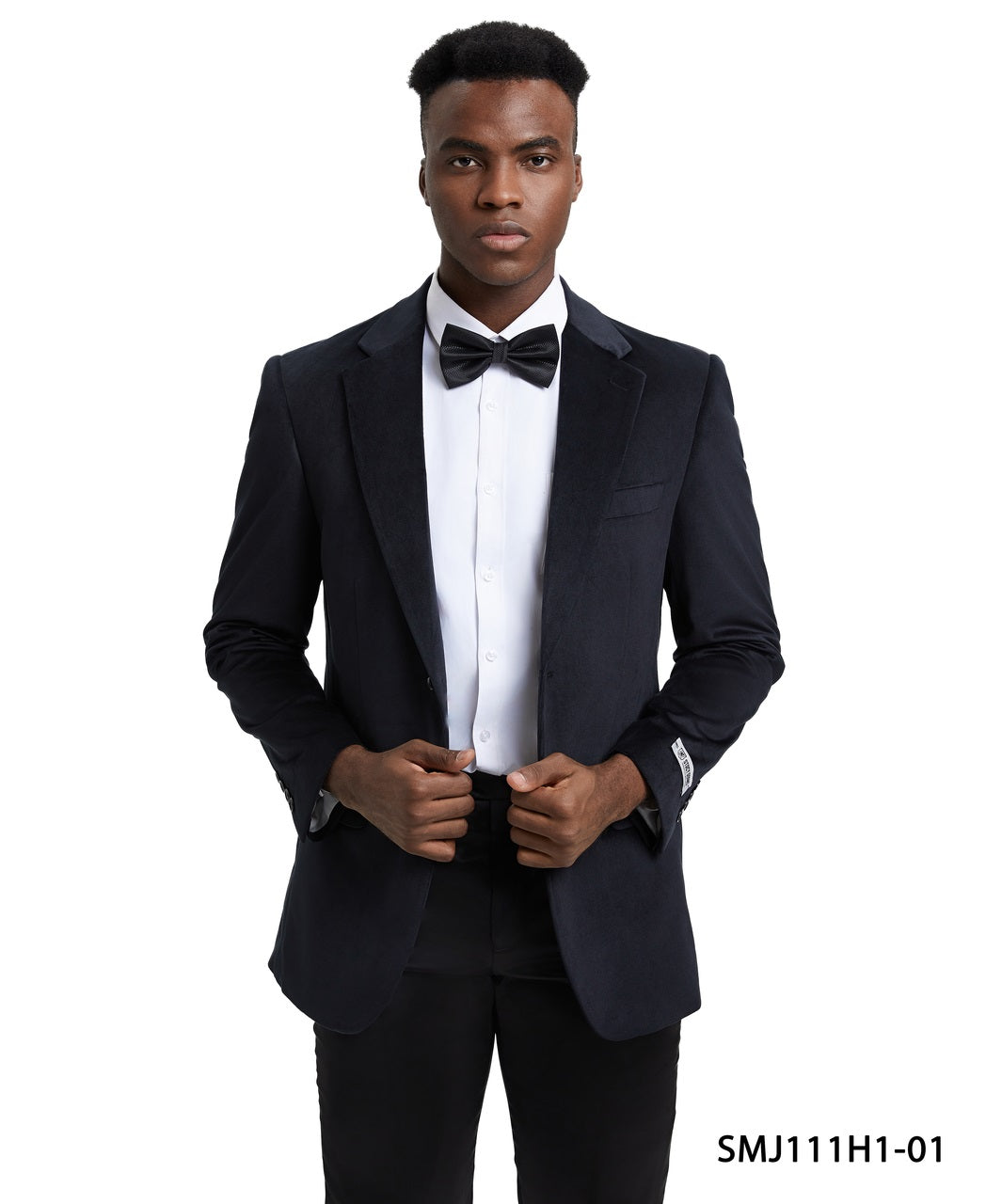 Black Velvet Notch Lapel Stacy Adams Men's Hybrid Jacket