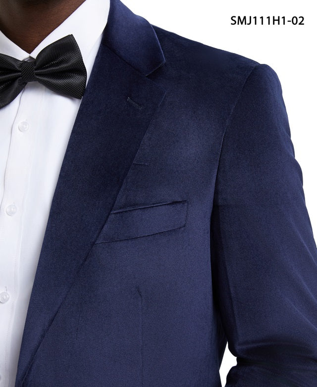 Navy Velvet Notch Lapel Stacy Adams Men's Hybrid Jacket