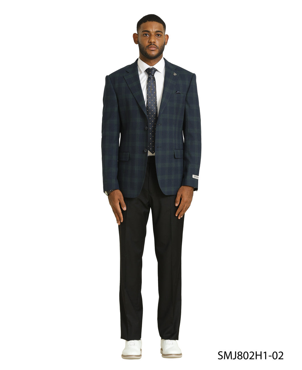Green Glen Plaid Notch Lapel Stacy Adams Men's Jacket