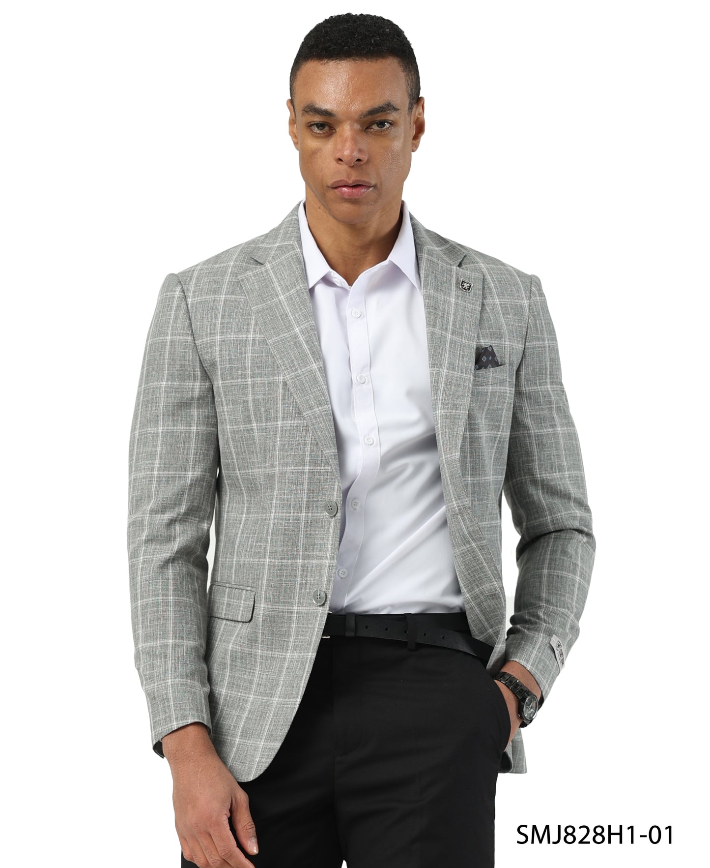 Green Windowpane Notch Lapel Stacy Adams Men's Jacket