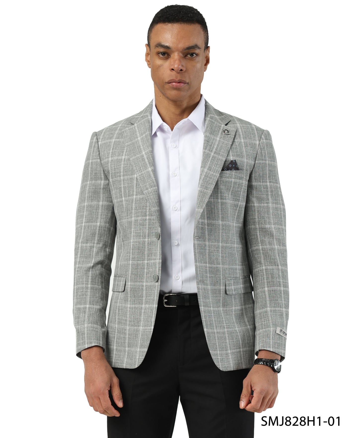 Green Windowpane Notch Lapel Stacy Adams Men's Jacket