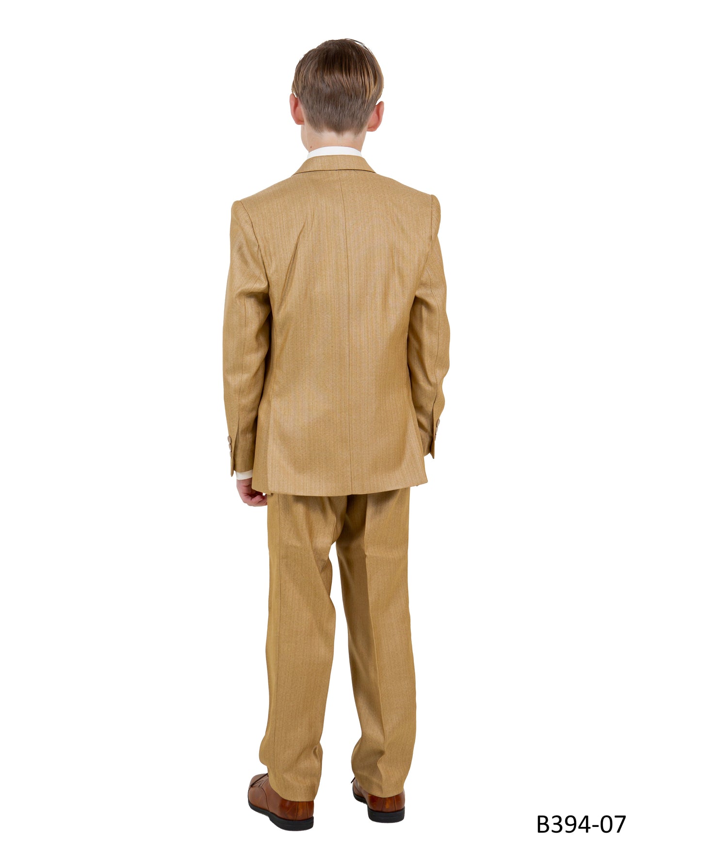 Wheat Textured Notch Lapel 5 Piece Modern Fit Tazzio Boy's Suit