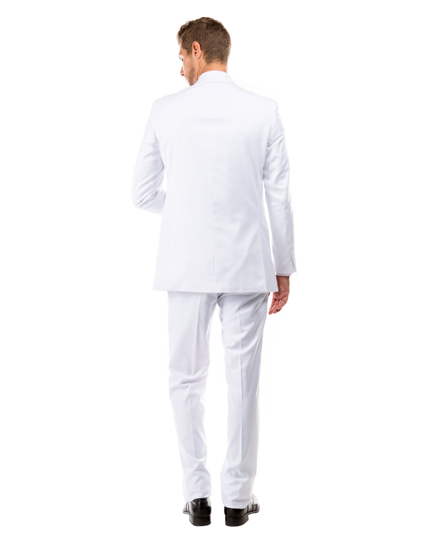 Solid White Notch Lapel 2 Piece Slim Fit Tazzio Men's Suit