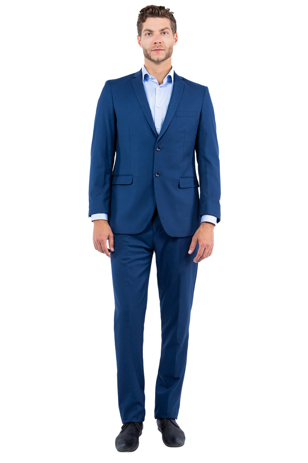 Solid Indigo Notch Lapel 2 Piece Slim Fit Tazzio Men's Suit