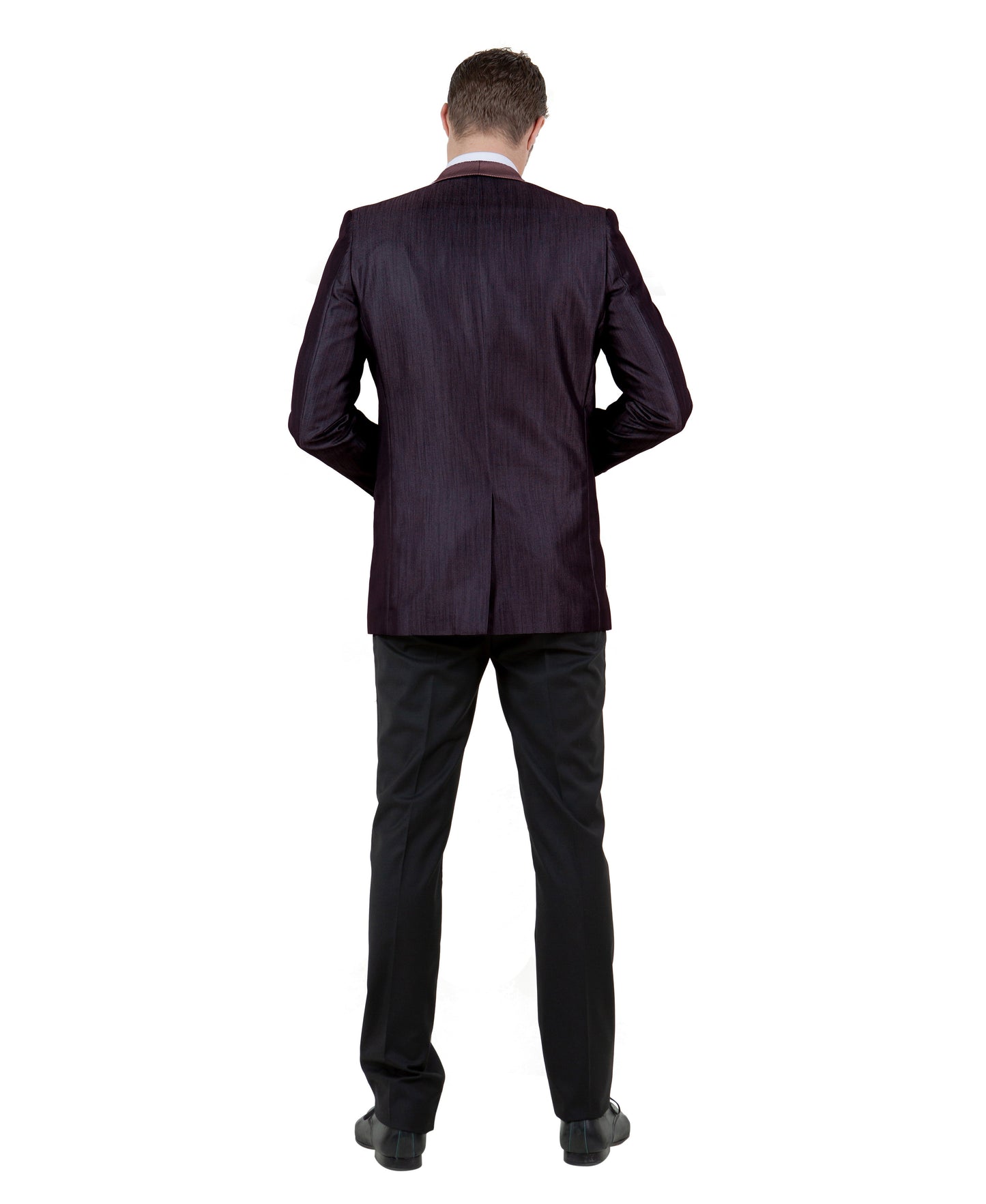 Plum Satin Shawl lapel Slim Fit Tazzio Men's Dinner Jacket