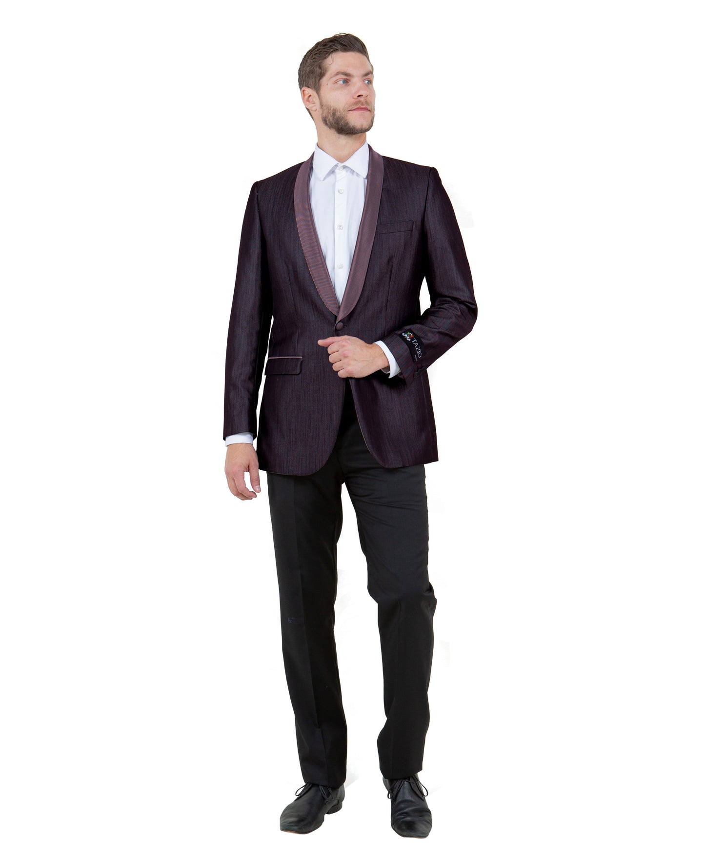 Plum Satin Shawl lapel Slim Fit Tazzio Men's Dinner Jacket