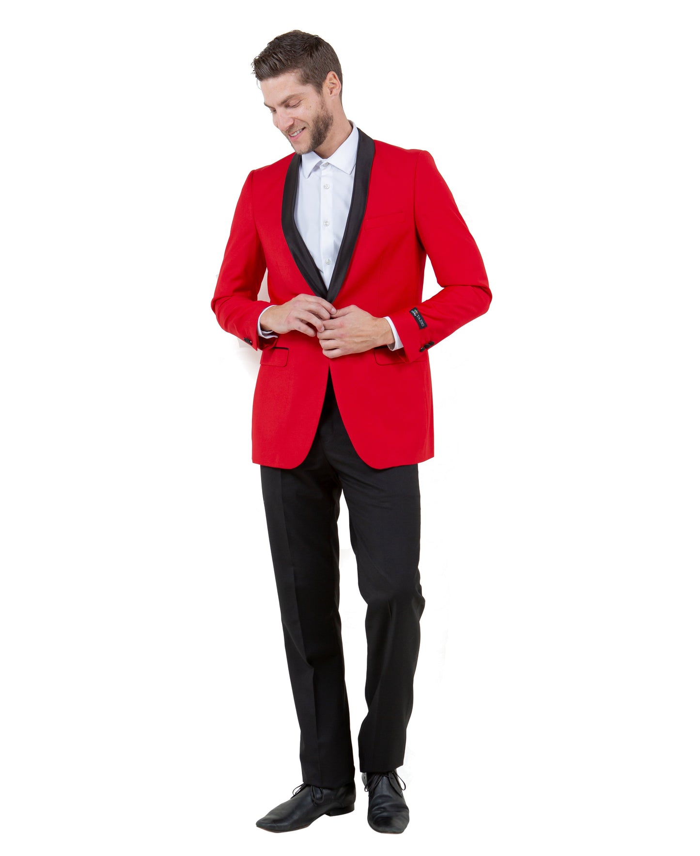 Red/Black Satin Shawl lapel Slim Fit Tazzio Men's Dinner Jacket