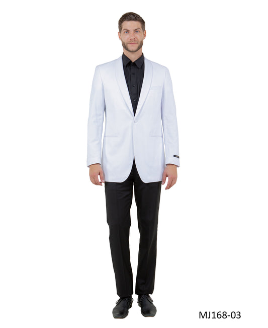 White Shawl Lapel Modern Fit Tazzio Men's Dinner Jacket