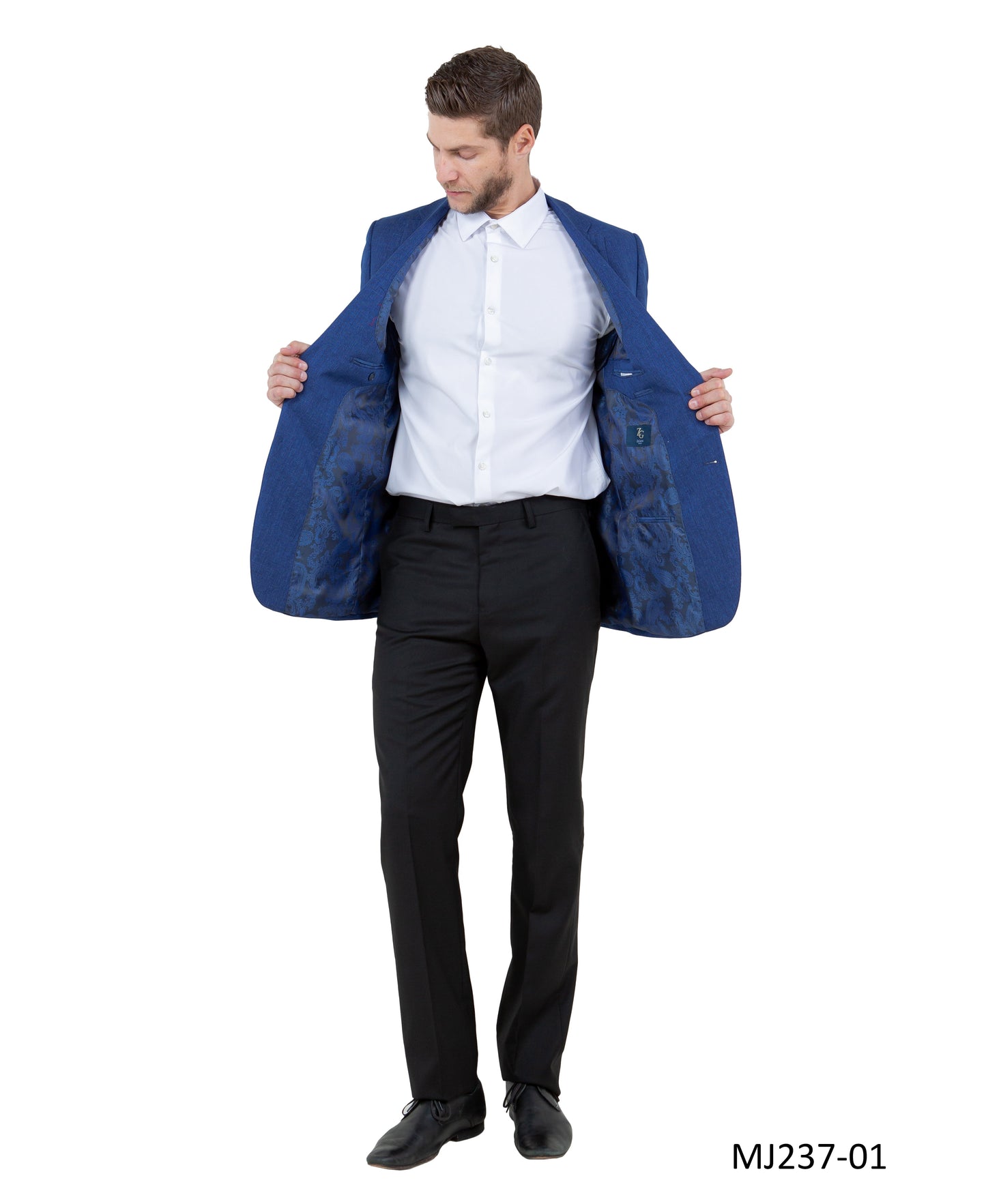 Blue Notch Lapel  Modern Fit Zegarie Men's Jacket