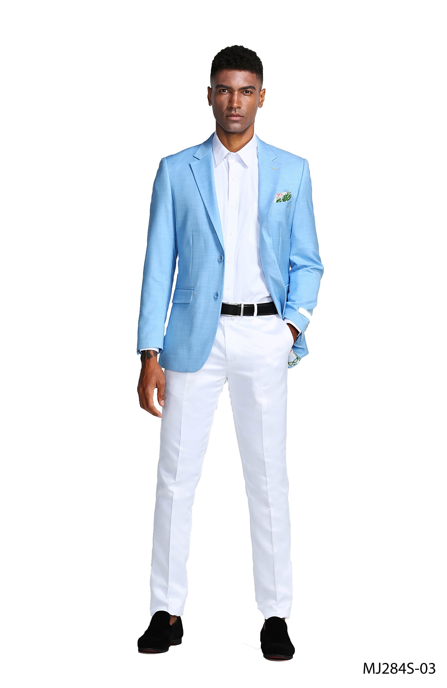 Sky Notch Lapel Linen Look Slim Fit Tazzio Men's Jacket