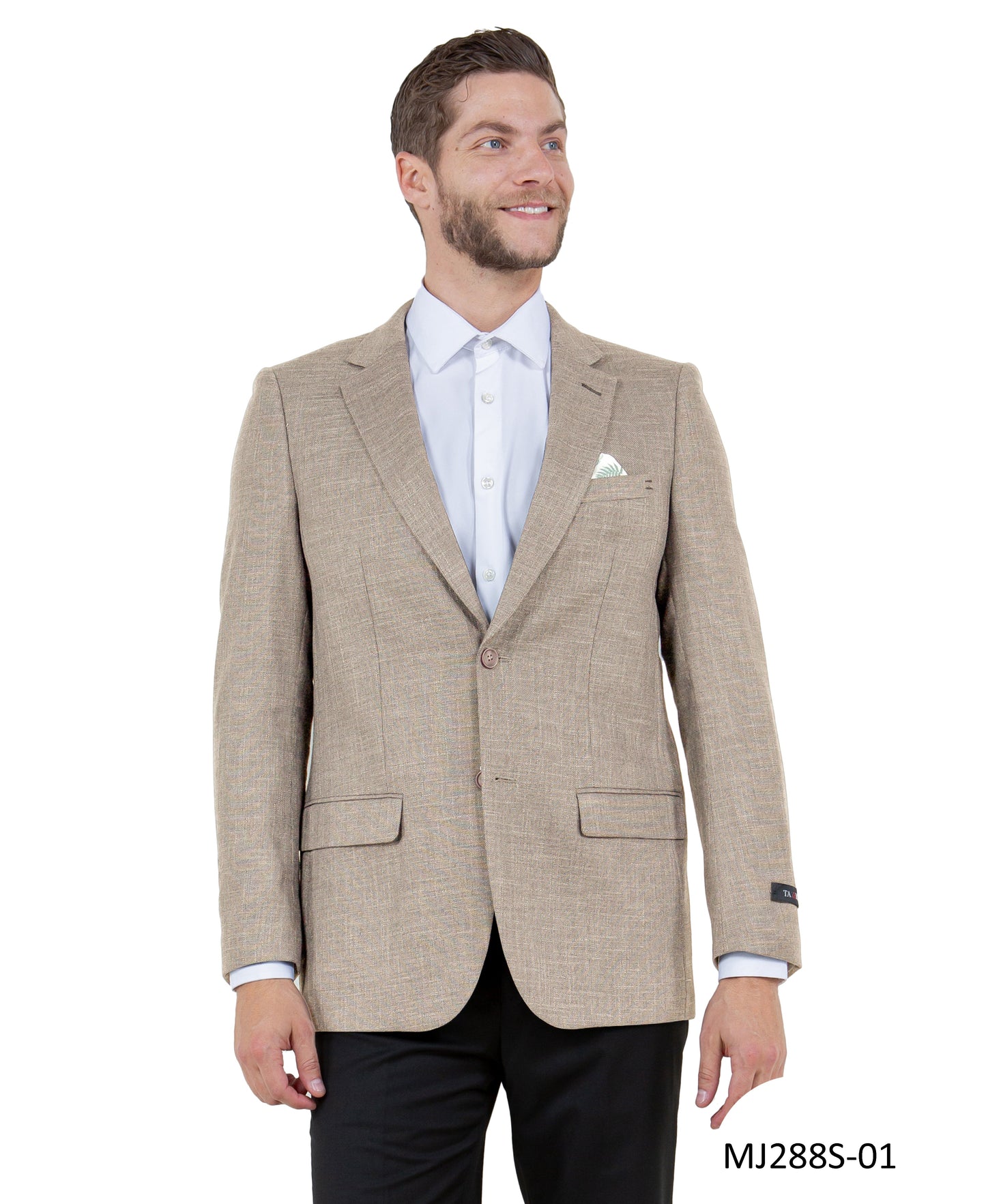 Tan Notch Lapel Linen Look Slim Fit Tazzio Men's Jacket