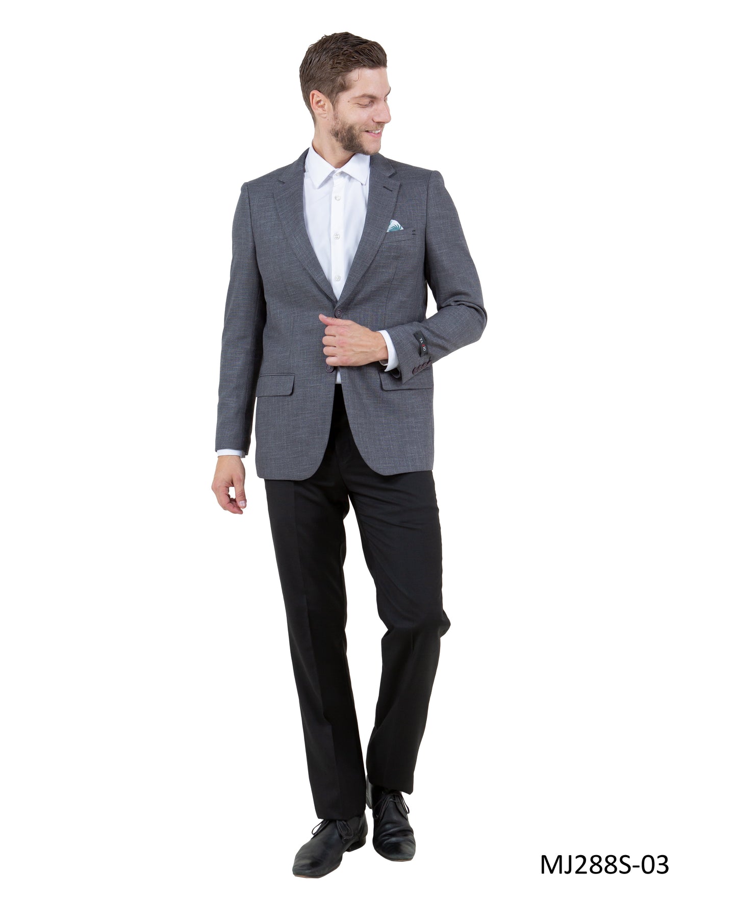 Grey Notch Lapel Linen Look Slim Fit Tazzio Men's Jacket