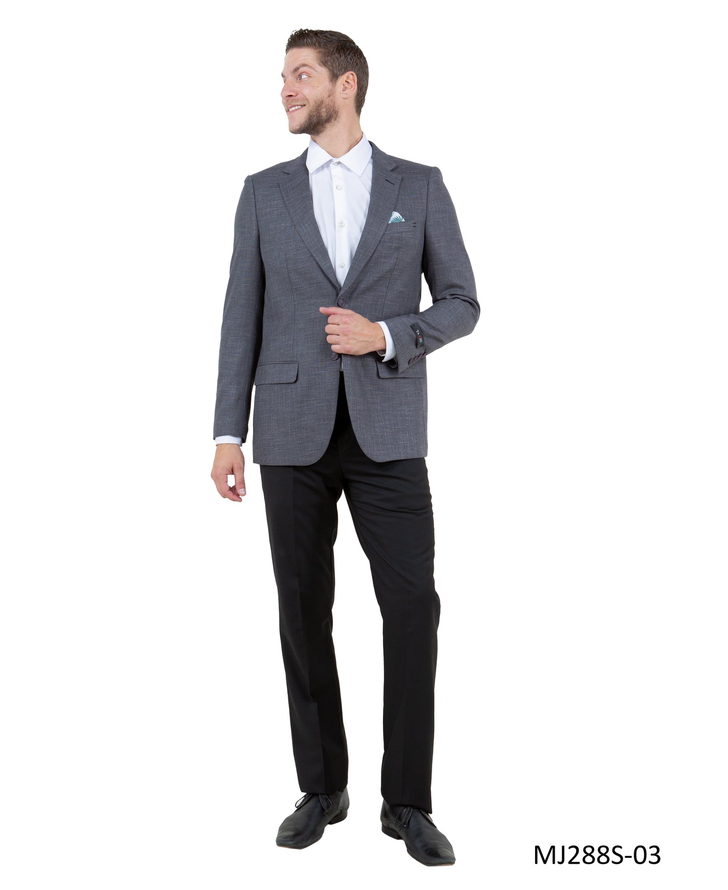 Grey Notch Lapel Linen Look Slim Fit Tazzio Men's Jacket