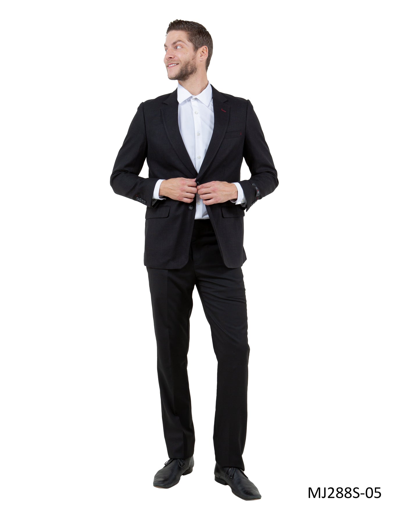 Black Notch Lapel Linen Look Slim Fit Tazzio Men's Jacket