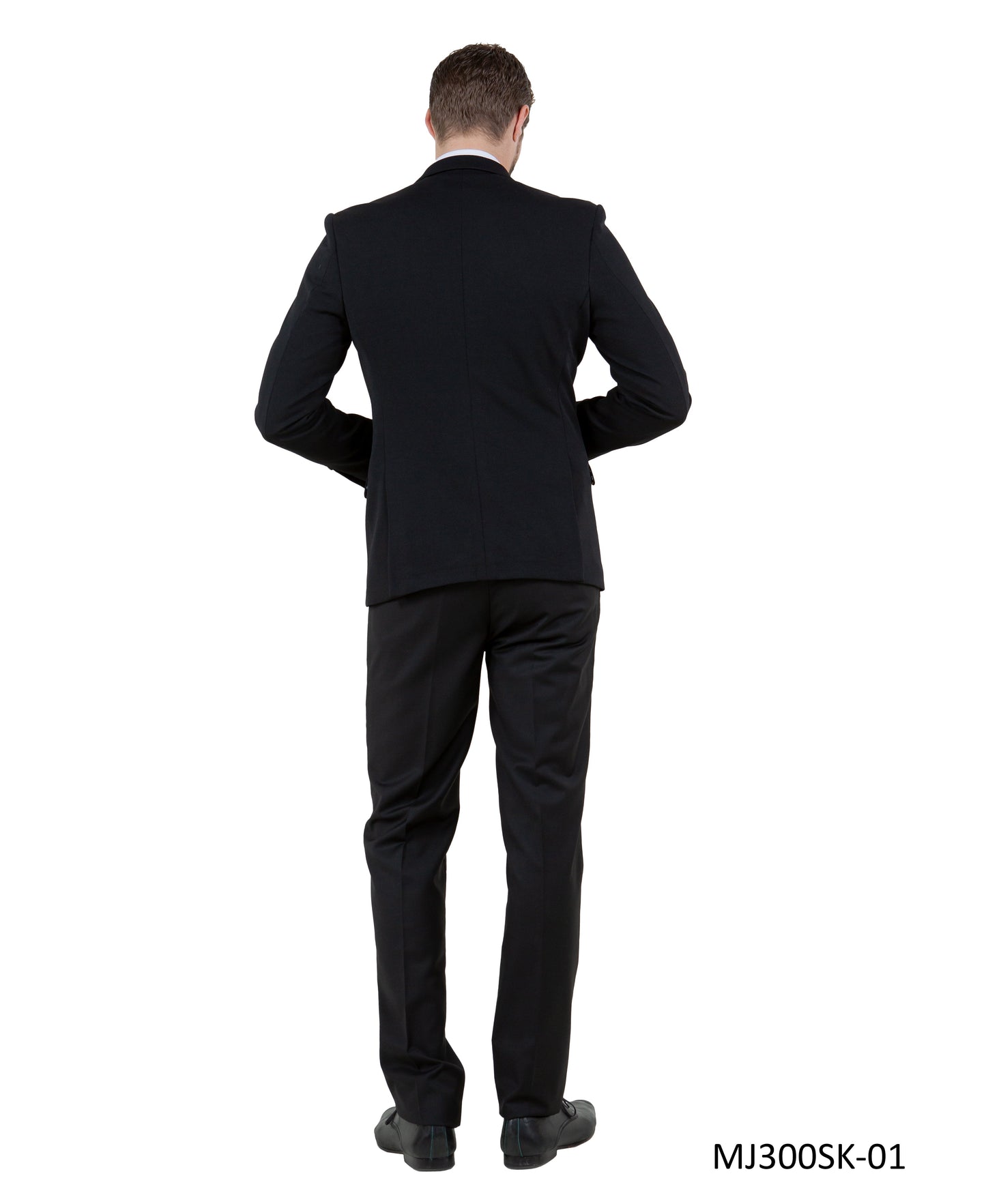 Black Peak Lapel Skinny Fit Tazzio Knit Men's Jacket