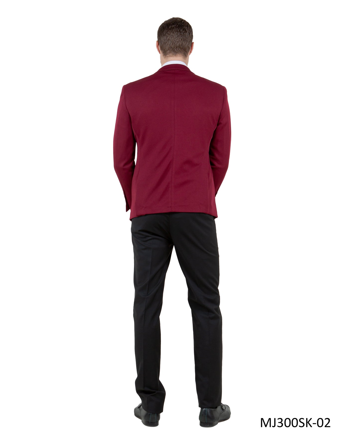 Burgundy Peak Lapel Skinny Fit Tazzio Knit Men's Jacket