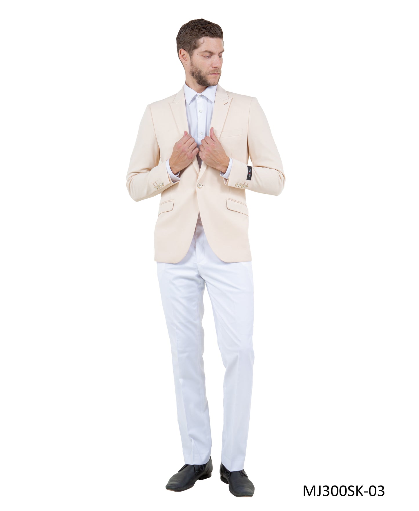 Tan Peak Lapel Skinny Fit Tazzio Knit Men's Jacket