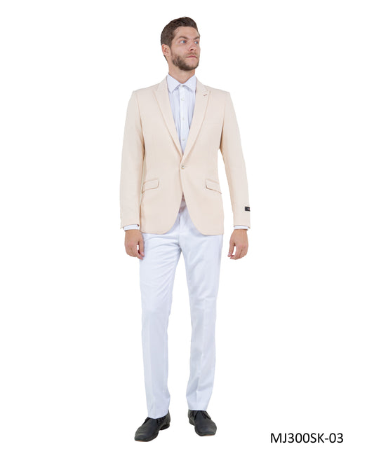 Tan Peak Lapel Skinny Fit Tazzio Knit Men's Jacket