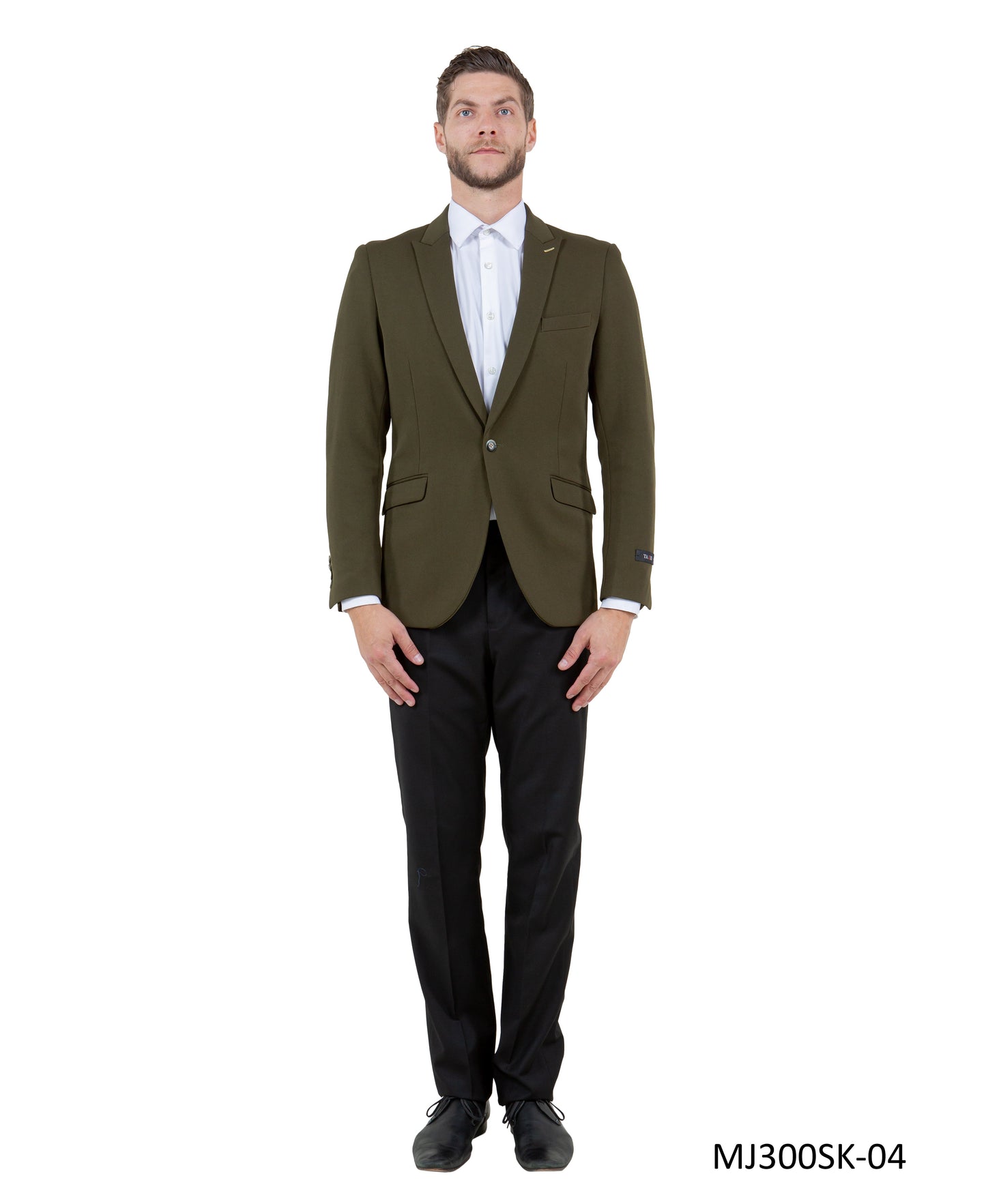 Green Peak Lapel Skinny Fit Tazzio Knit Men's Jacket