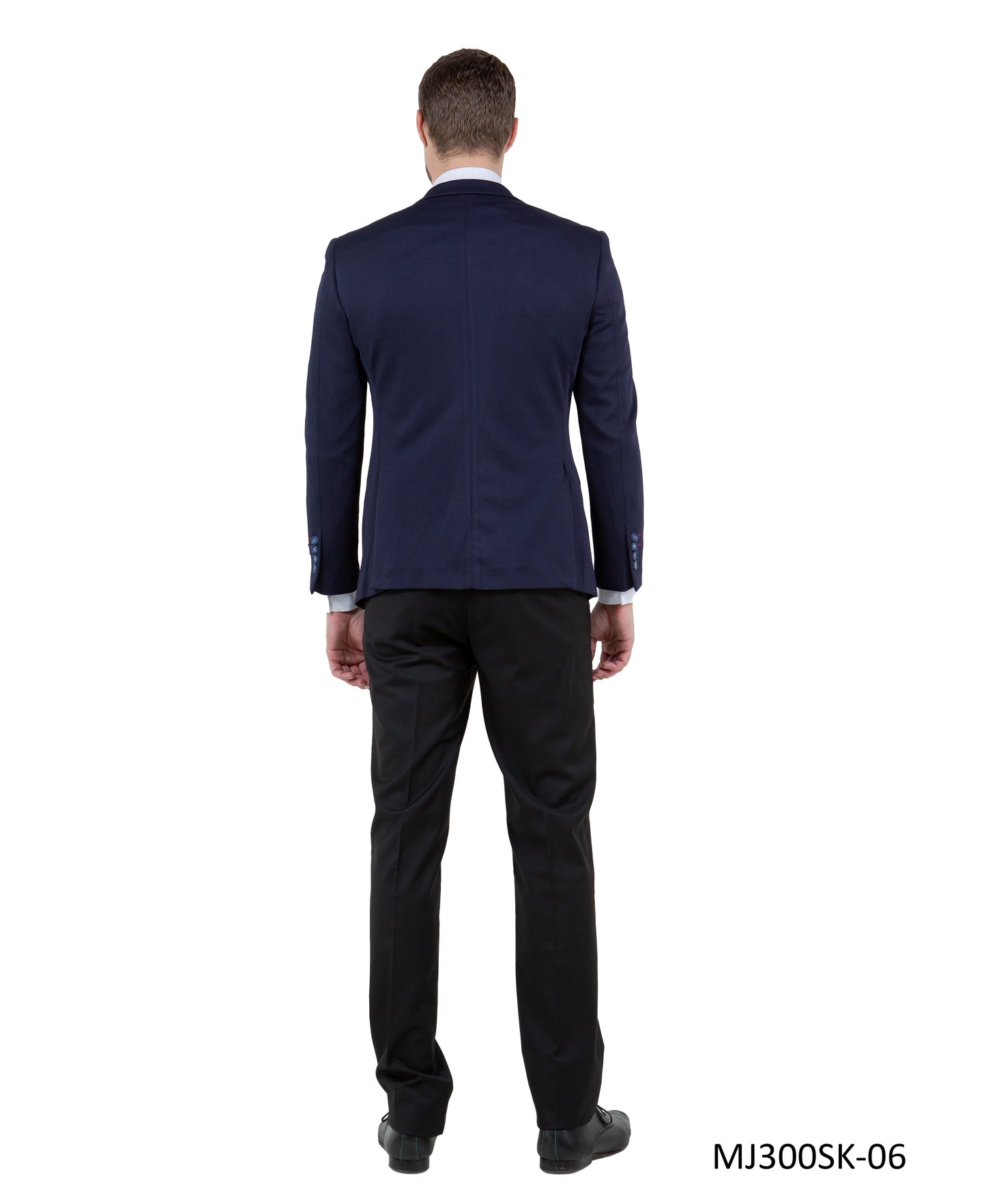 Navy Peak Lapel Skinny Fit Tazzio Knit Men's Jacket