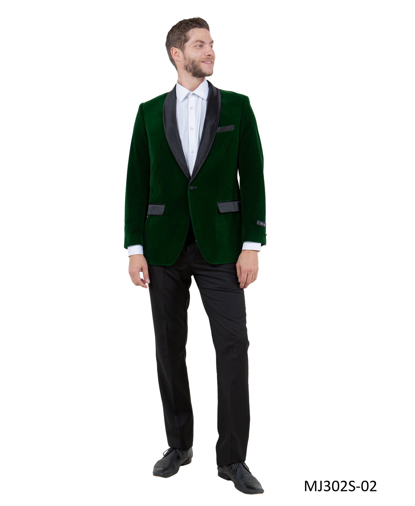 Green Velvet Satin Shawl Lapel Slim Fit Tazzio Men's Jacket  With Matching Bowtie