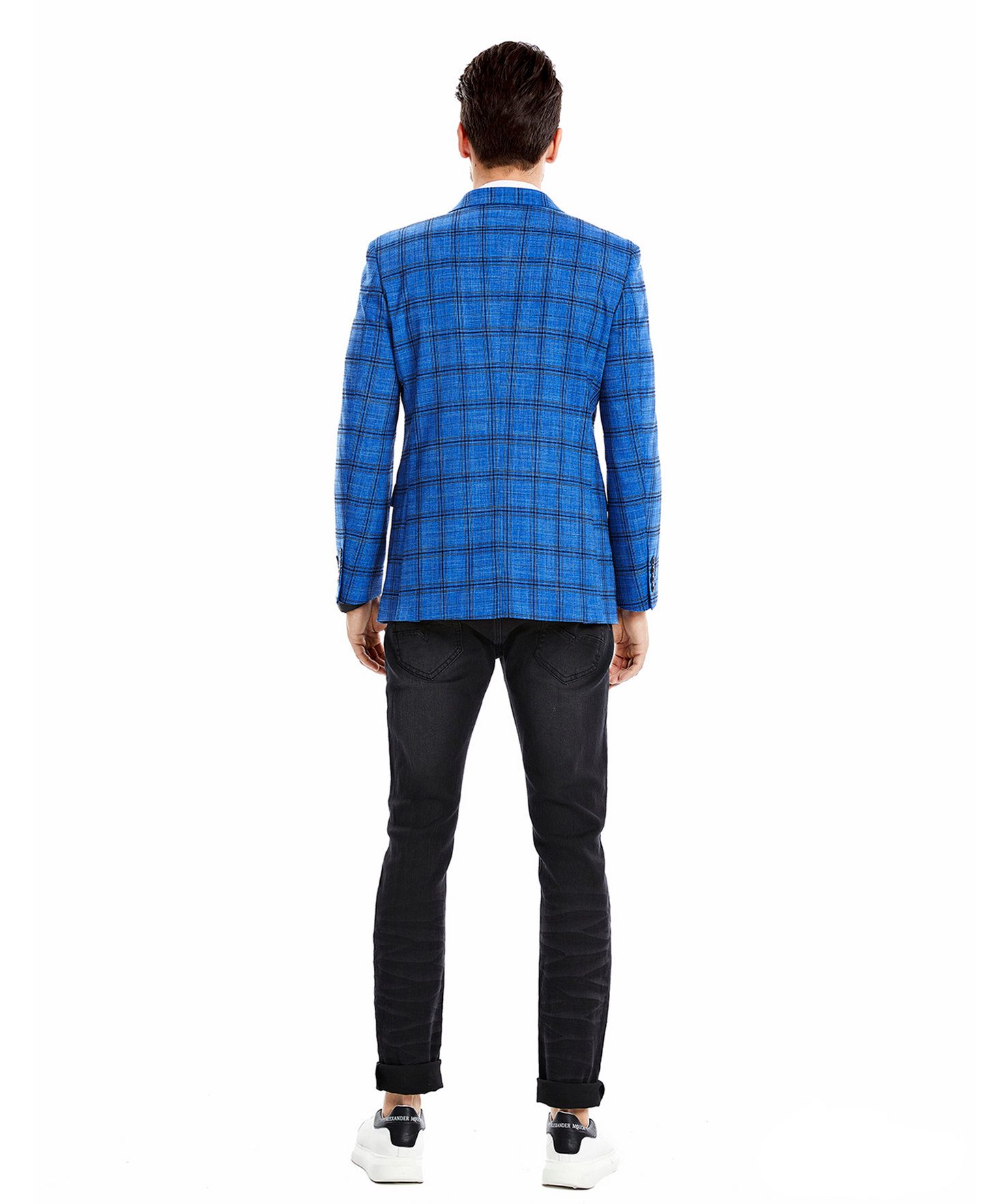 Royal Plaid Notch Lapel Slim Fit Tazzio Men's Jacket