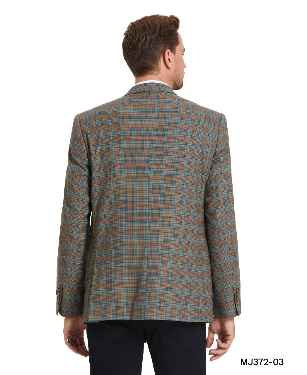 Green Plaid Notch Lapel Modern Fit Zegarie Men's Jacket