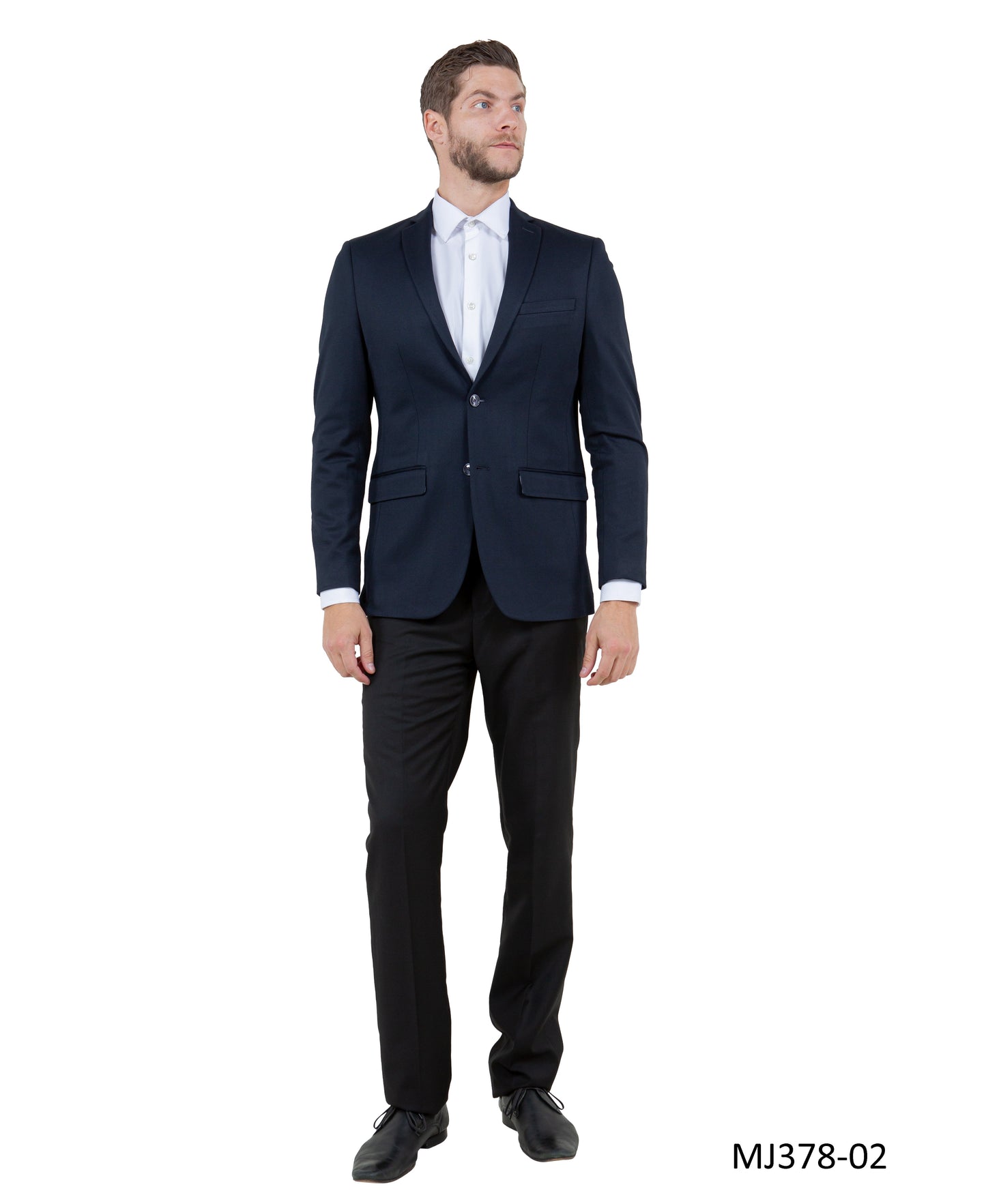 Navy Notch Lapel Slim Fit Zegarie Knit Men's Jacket