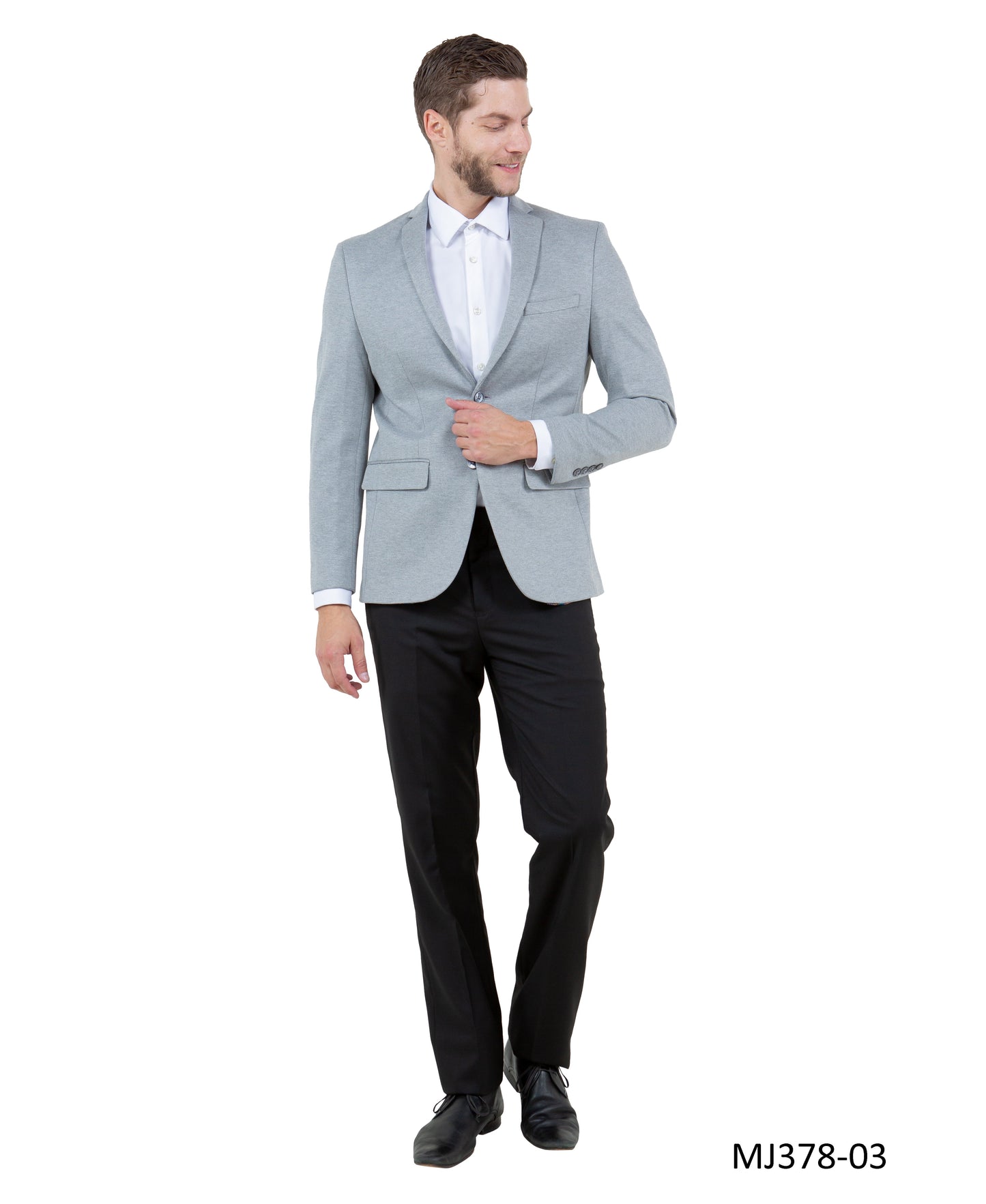 Grey Notch Lapel Slim Fit Zegarie Knit Men's Jacket