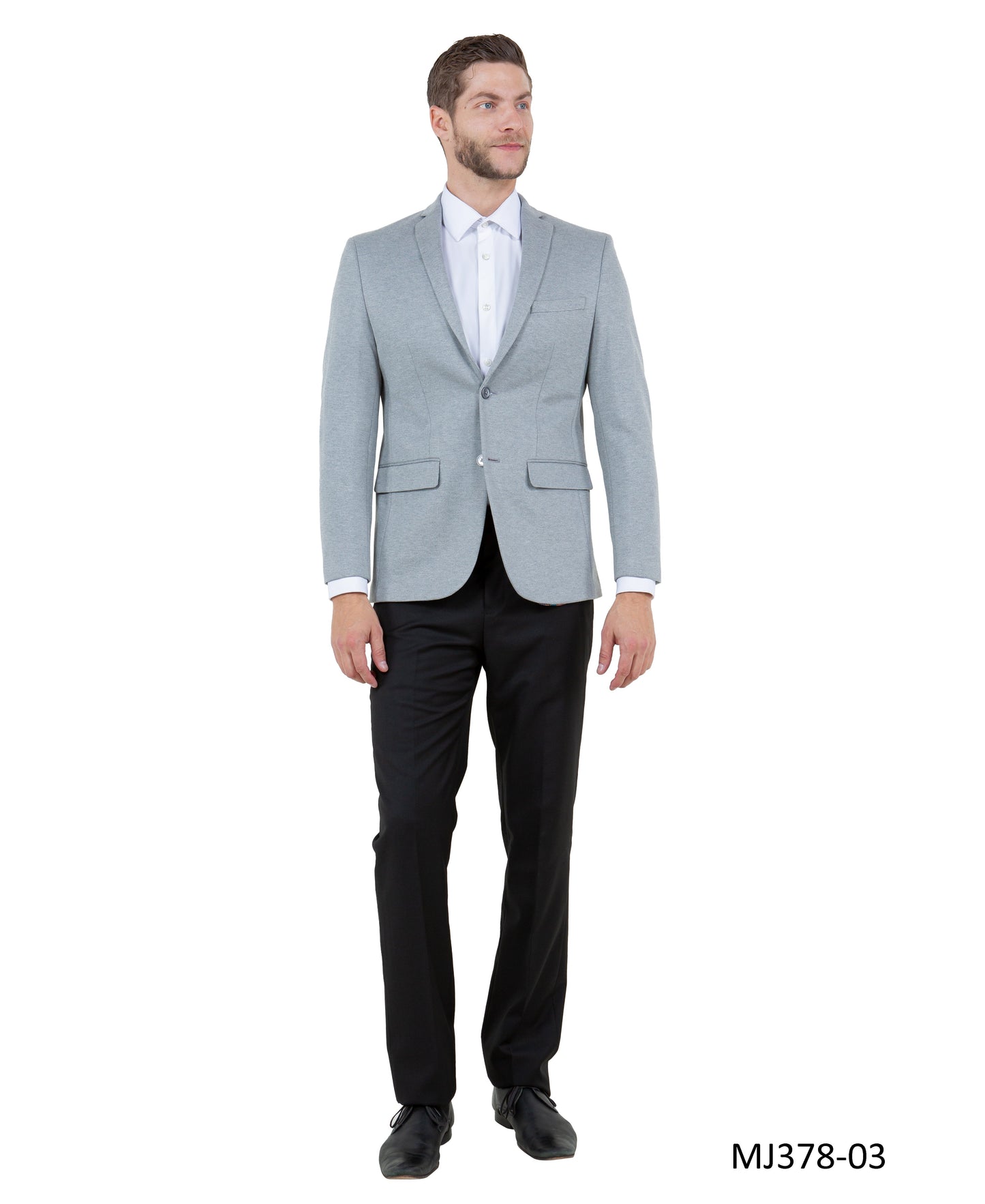 Grey Notch Lapel Slim Fit Zegarie Knit Men's Jacket