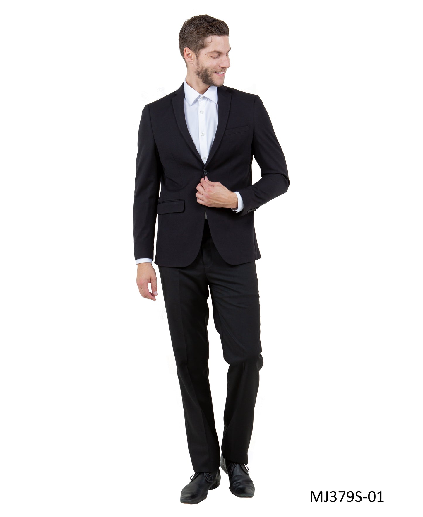 Black Notch Lapel Slim Fit Zegarie Knit Men's Jacket