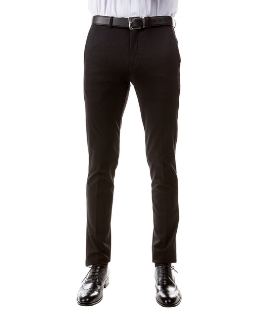 Black Knitted Ultra Slim Fit Zegarie Open Bottom Men's Pants