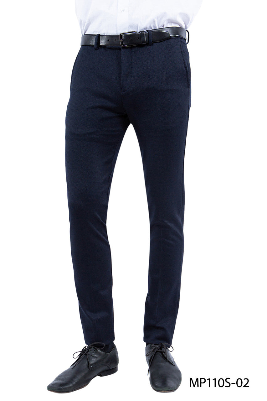 Navy Knitted Ultra Slim Fit Zegarie Open Bottom Men's Pants