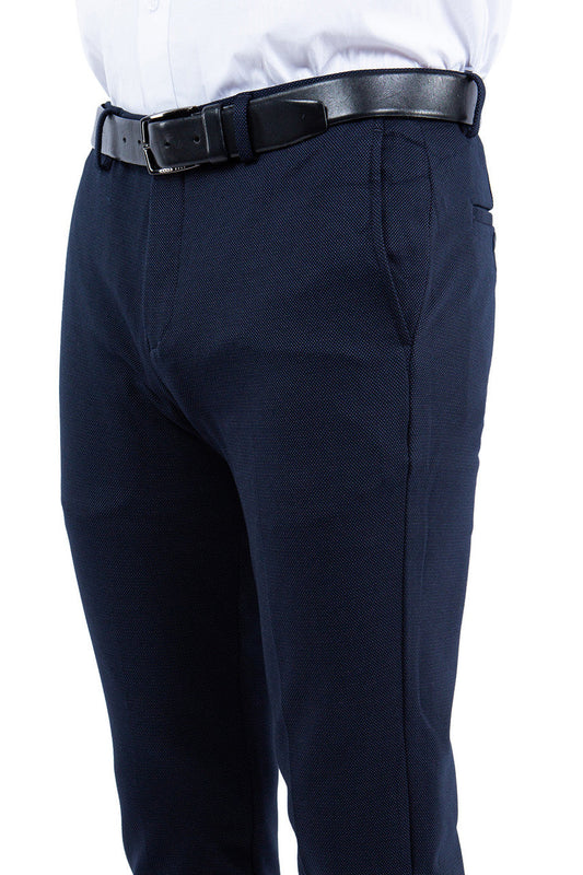 Navy Knitted Ultra Slim Fit Zegarie Open Bottom Men's Pants