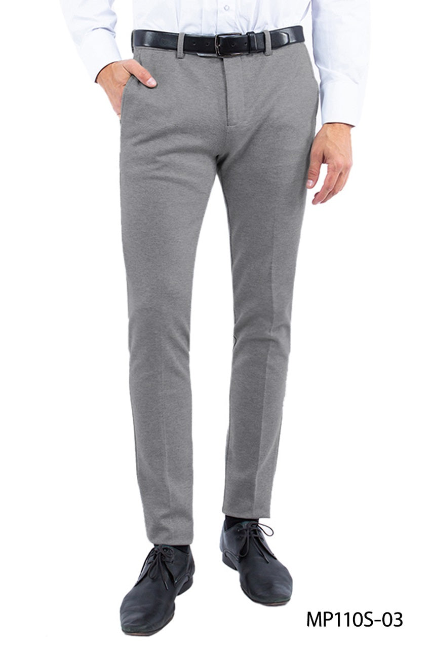 Light Grey Knitted Ultra Slim Fit Zegarie Open Bottom Men's Pants