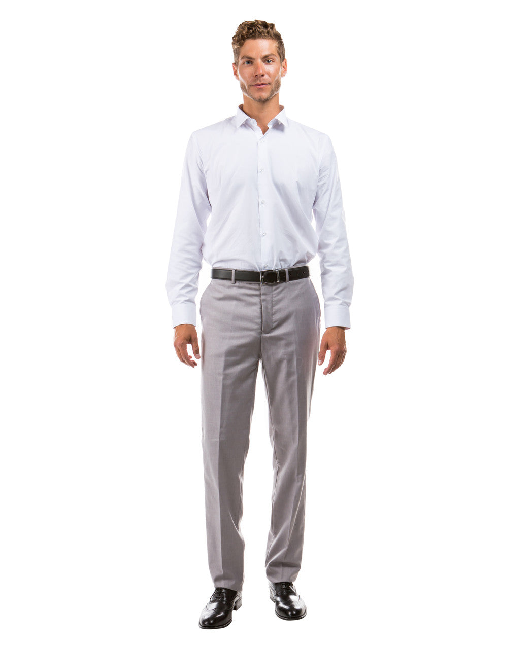 Solid Light Grey Slim Fit Open Bottom Azzuro Men's Pants