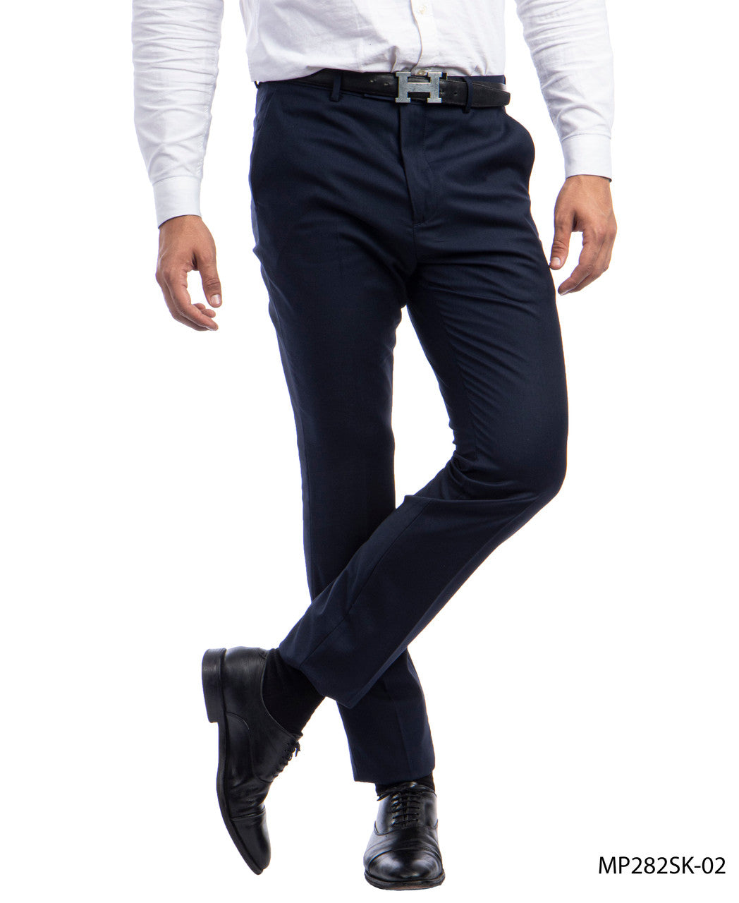 Premium Navy Skinny Fit Open Bottom Sean Alexander Men's Pants