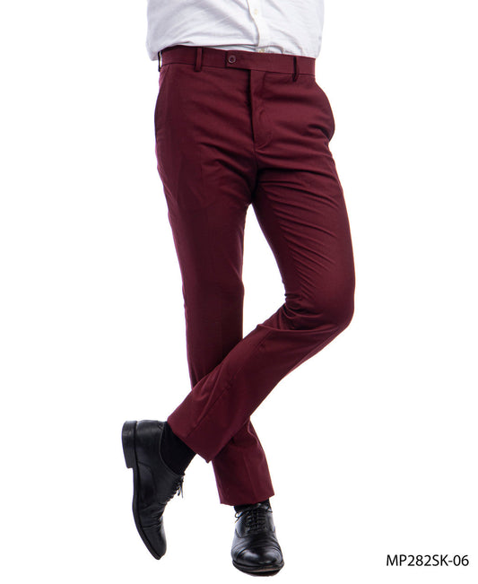 Premium Burgundy Skinny Fit Open Bottom Sean Alexander Men's Pants