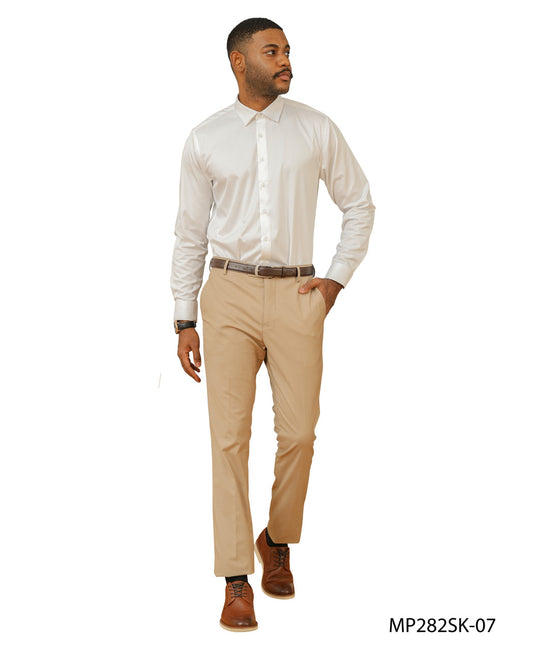 Premium Tan Skinny Fit Open Bottom Sean Alexander Men's Pants