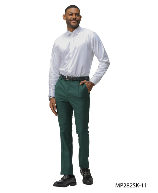 Premium Green Skinny Fit Open Bottom Sean Alexander Men's Pants