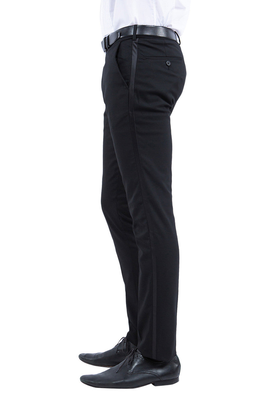 Premium Black Satin Lined Open Bottom Zegarie Separate Men's Tuxedo Pants