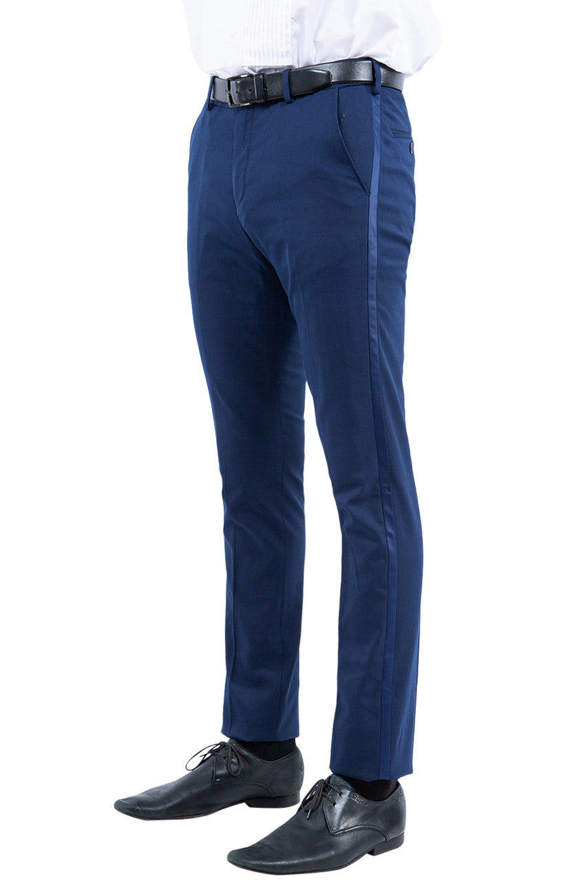 Premium Navy Satin Lined Open Bottom Zegarie Separate Men's Tuxedo Pants