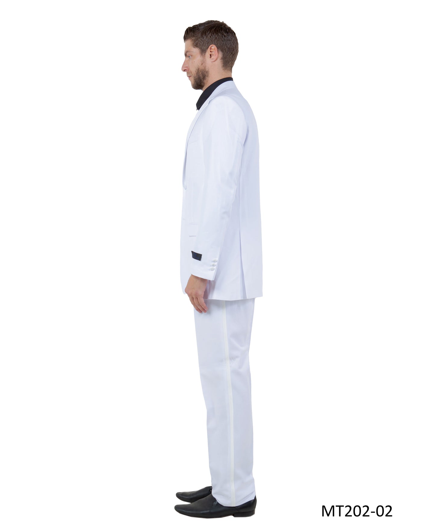 White on White Satin Notch Lapel  Modern Fit  2 Piece Bryan Michaels Men's Tuxedo